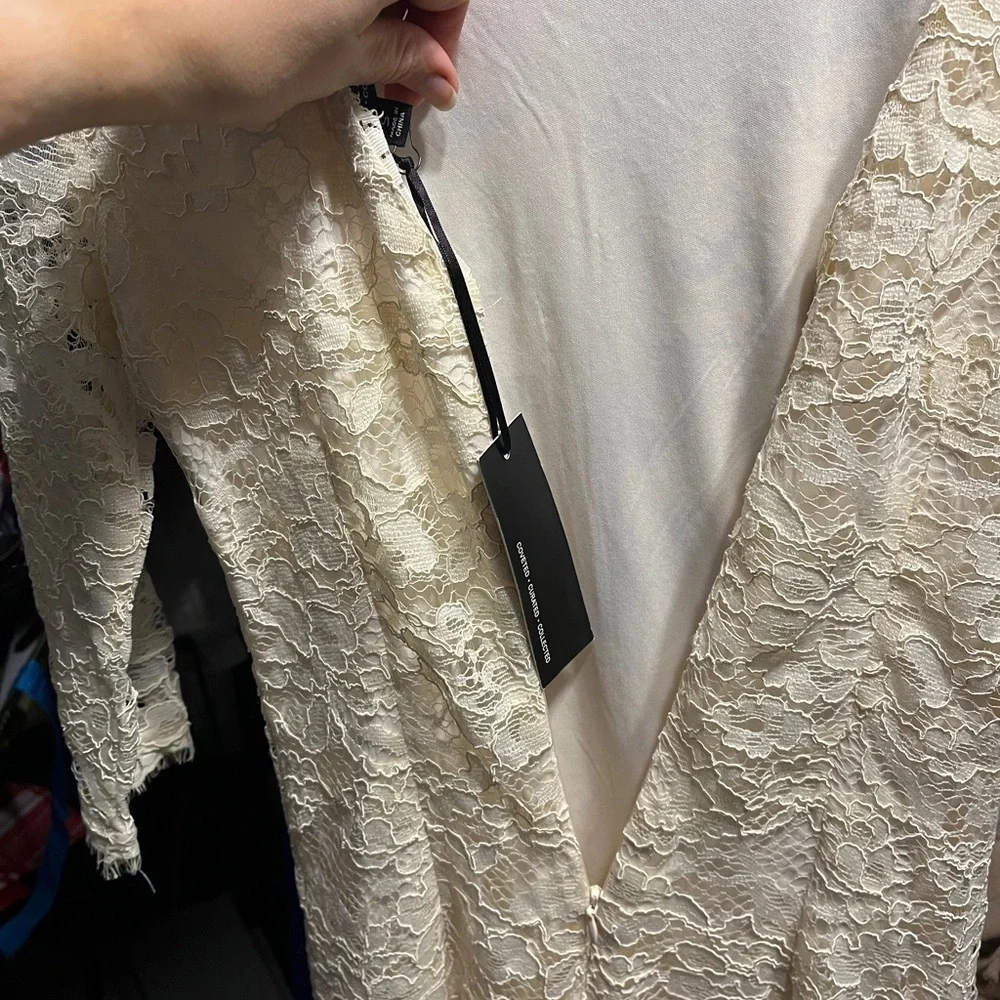 Lulu's Ivory Lace Sheath Mini Dress - Picture 14 of 16